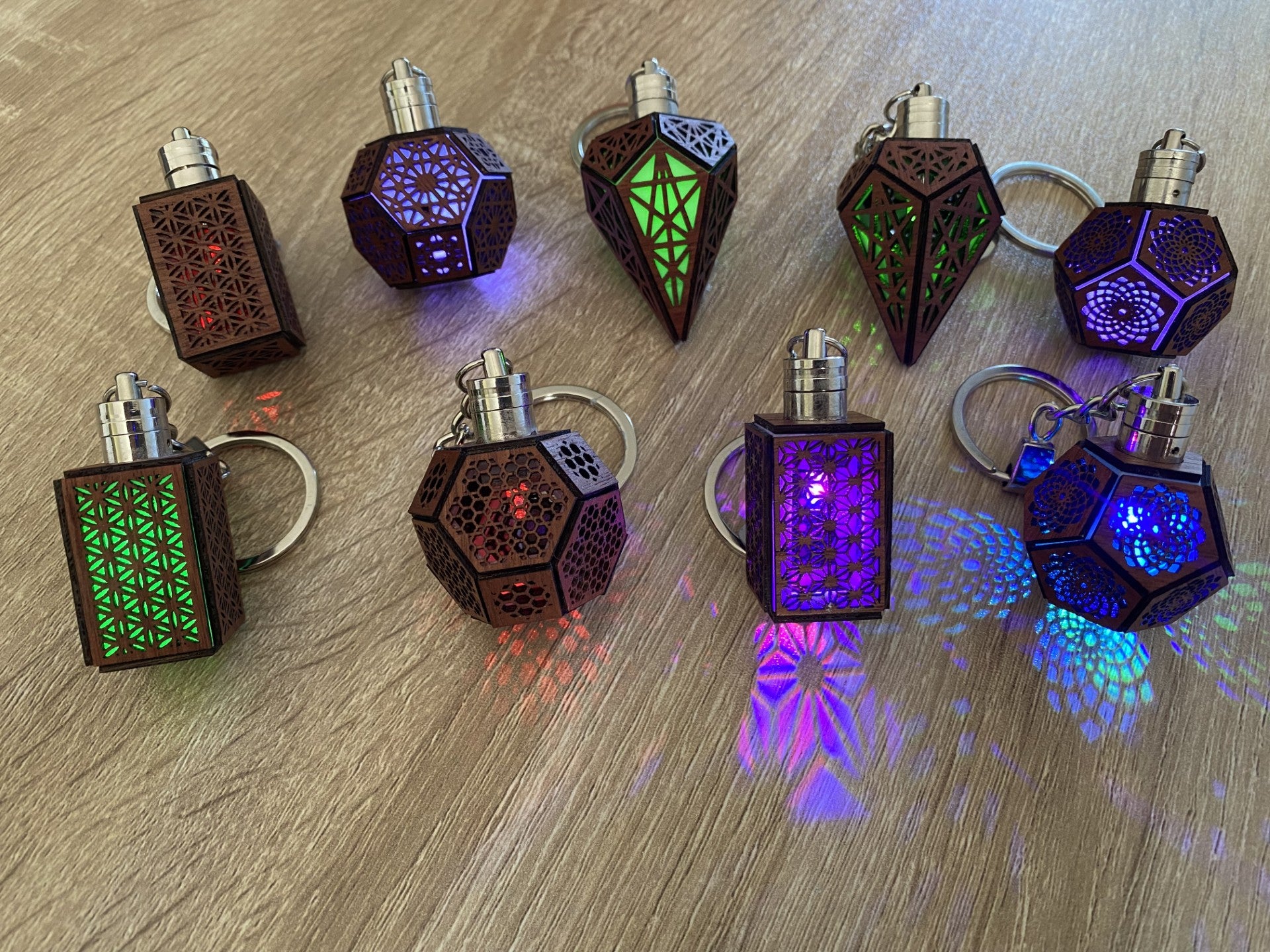 Sacred Geometry LED Key Rings โ Kineiris