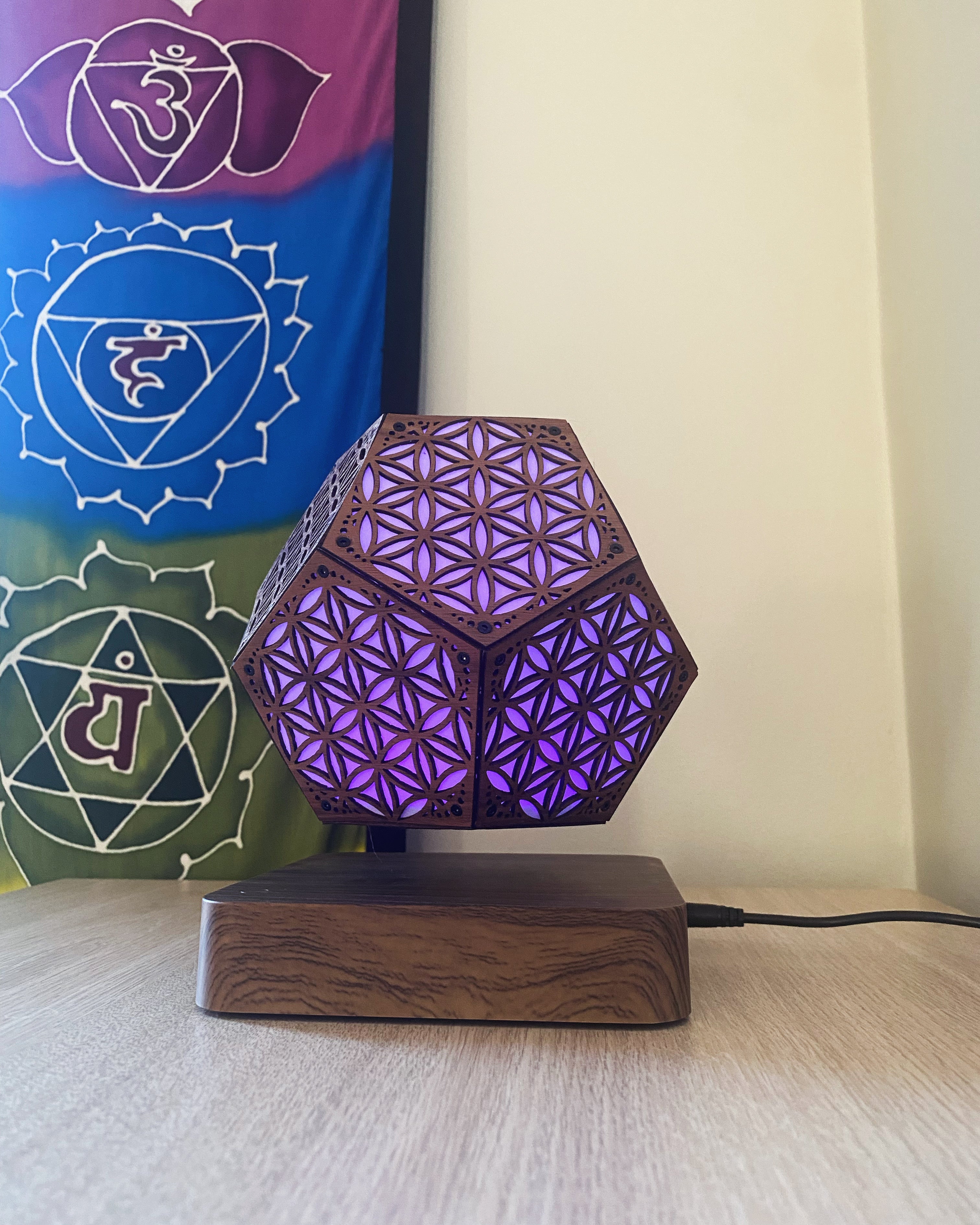 Flower of Life Pattern LED Rainbow Colors