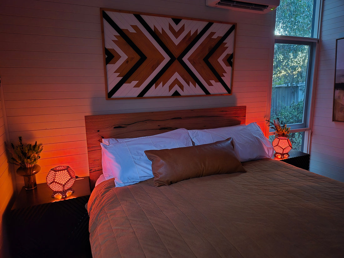 Table Lamp Honeycomb Pattern LED Rainbow Colors