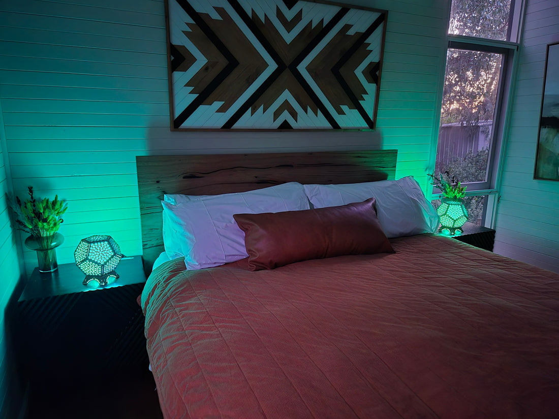 Table Lamp Honeycomb Pattern LED Rainbow Colors