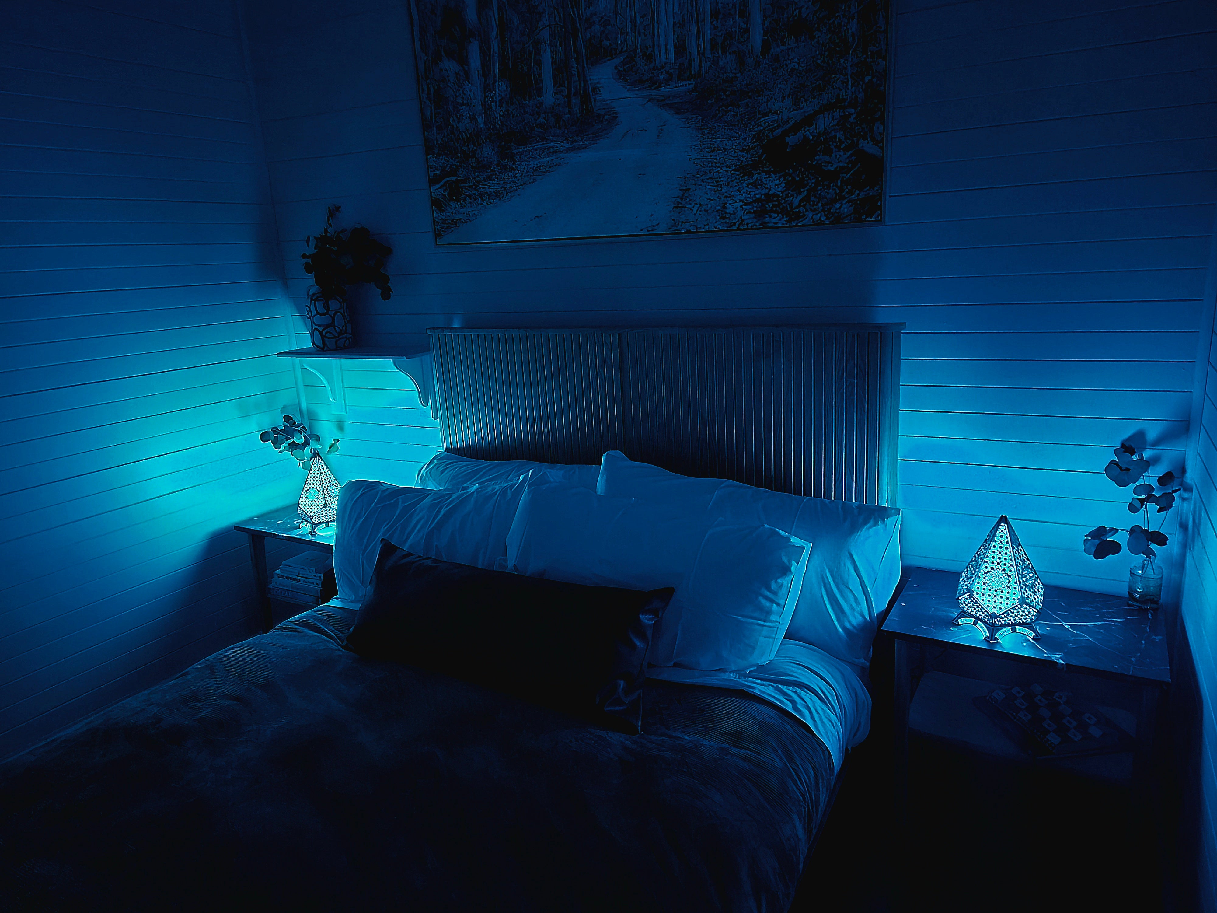 Table Lamp Shipibo Pattern LED Rainbow Colors