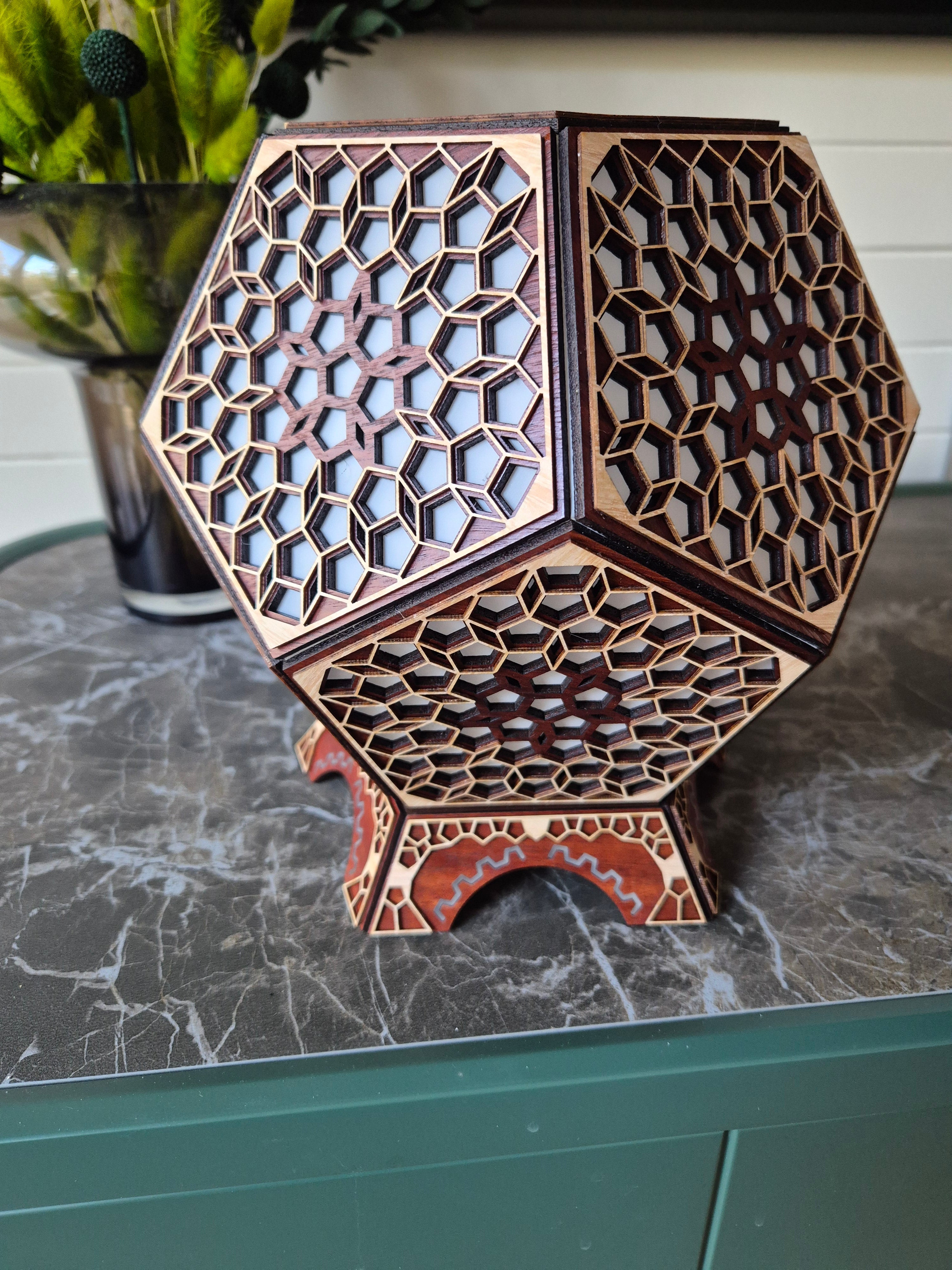 Table Lamp Honeycomb Pattern LED Rainbow Colors