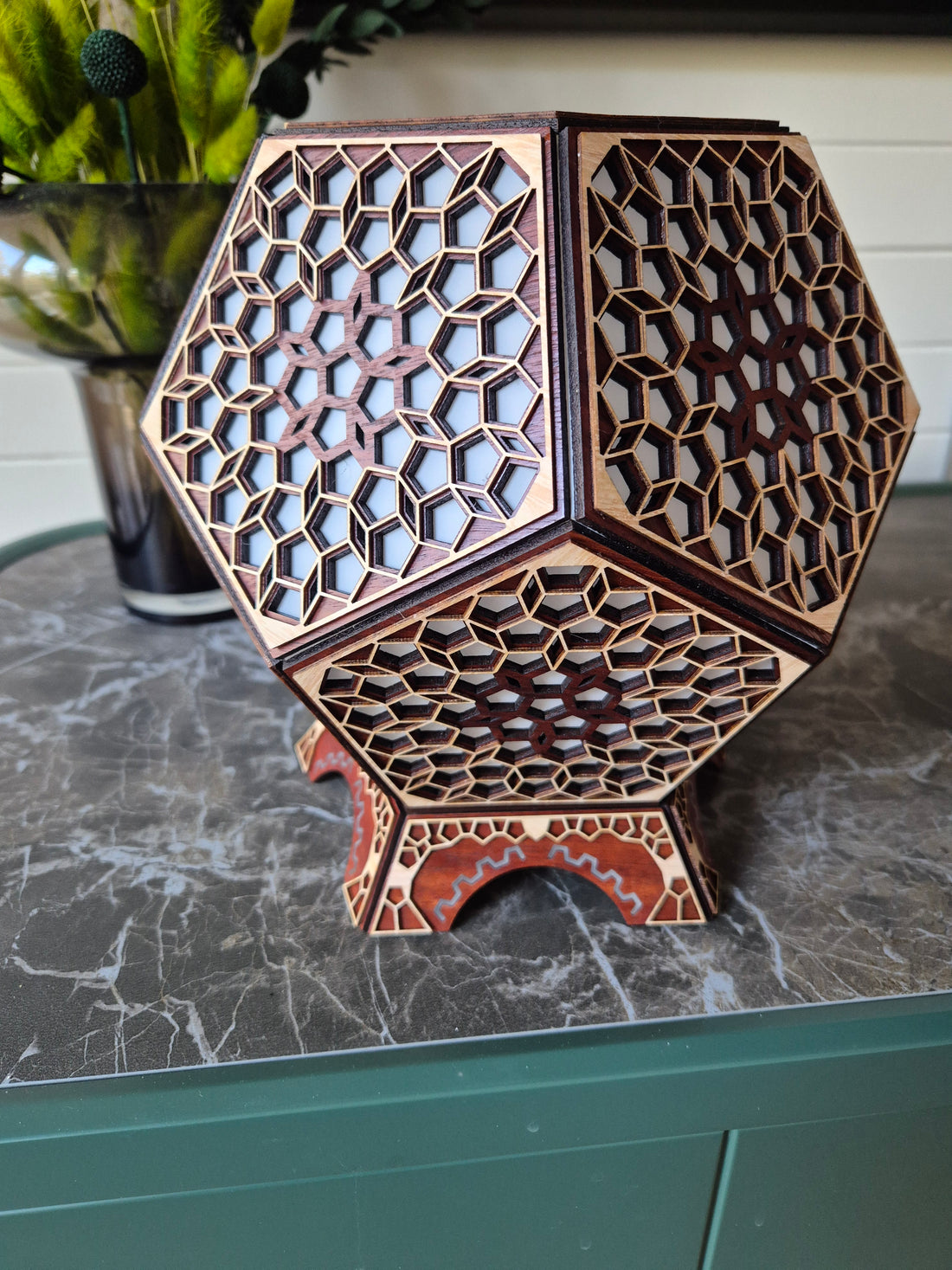Table Lamp Honeycomb Pattern LED Rainbow Colors