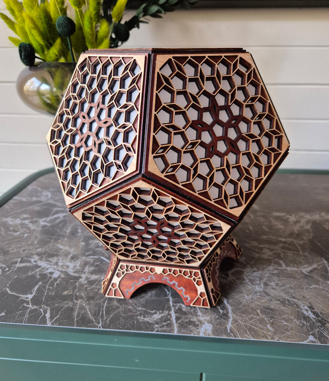 Table Lamp Honeycomb Pattern LED Rainbow Colors