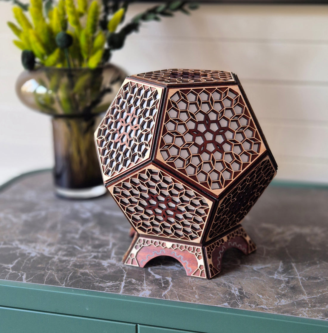 Table Lamp Honeycomb Pattern LED Rainbow Colors