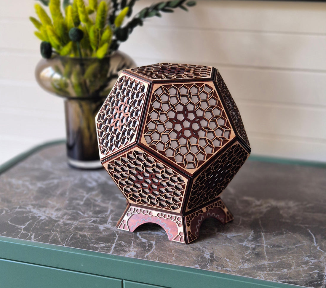 Table Lamp Honeycomb Pattern LED Rainbow Colors