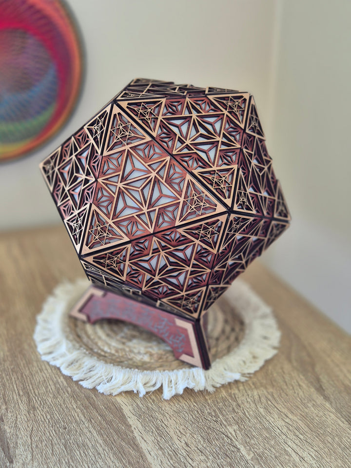 Table Lamp Merkaba Pattern LED Rainbow Colors