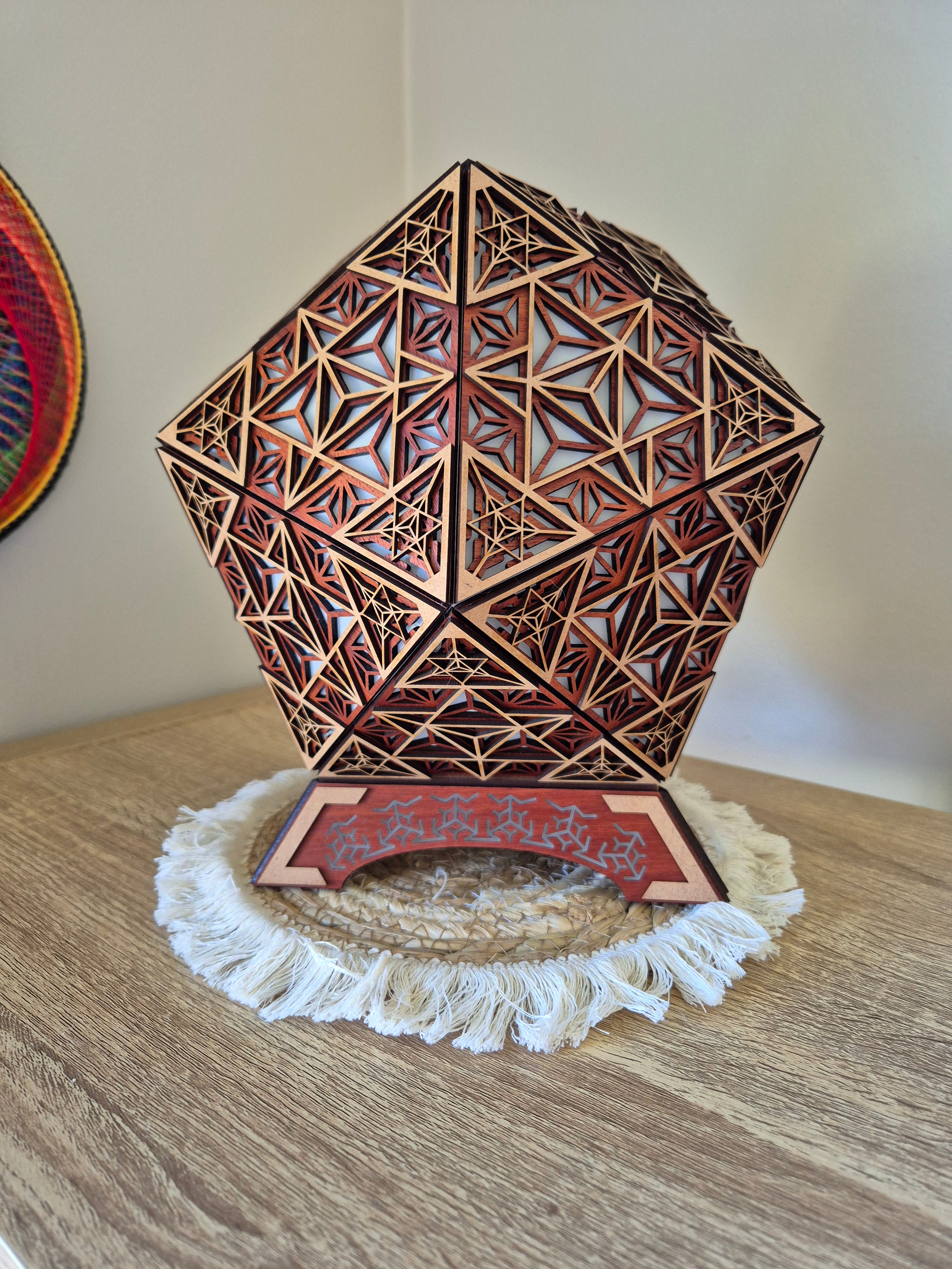 Table Lamp Merkaba Pattern LED Rainbow Colors