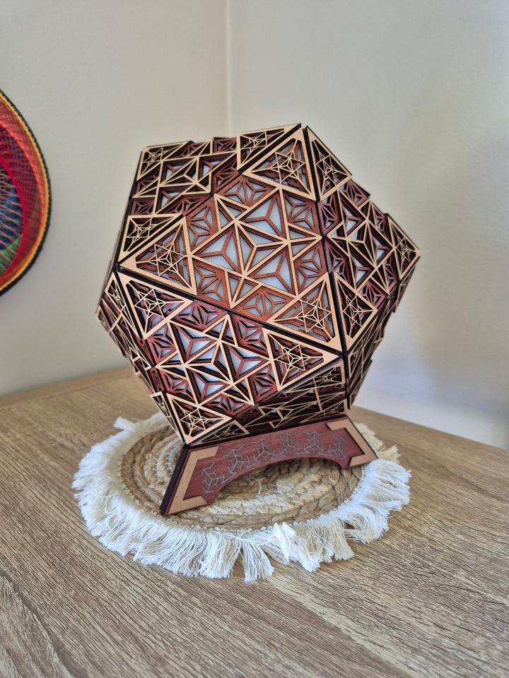 Table Lamp Merkaba Pattern LED Rainbow Colors