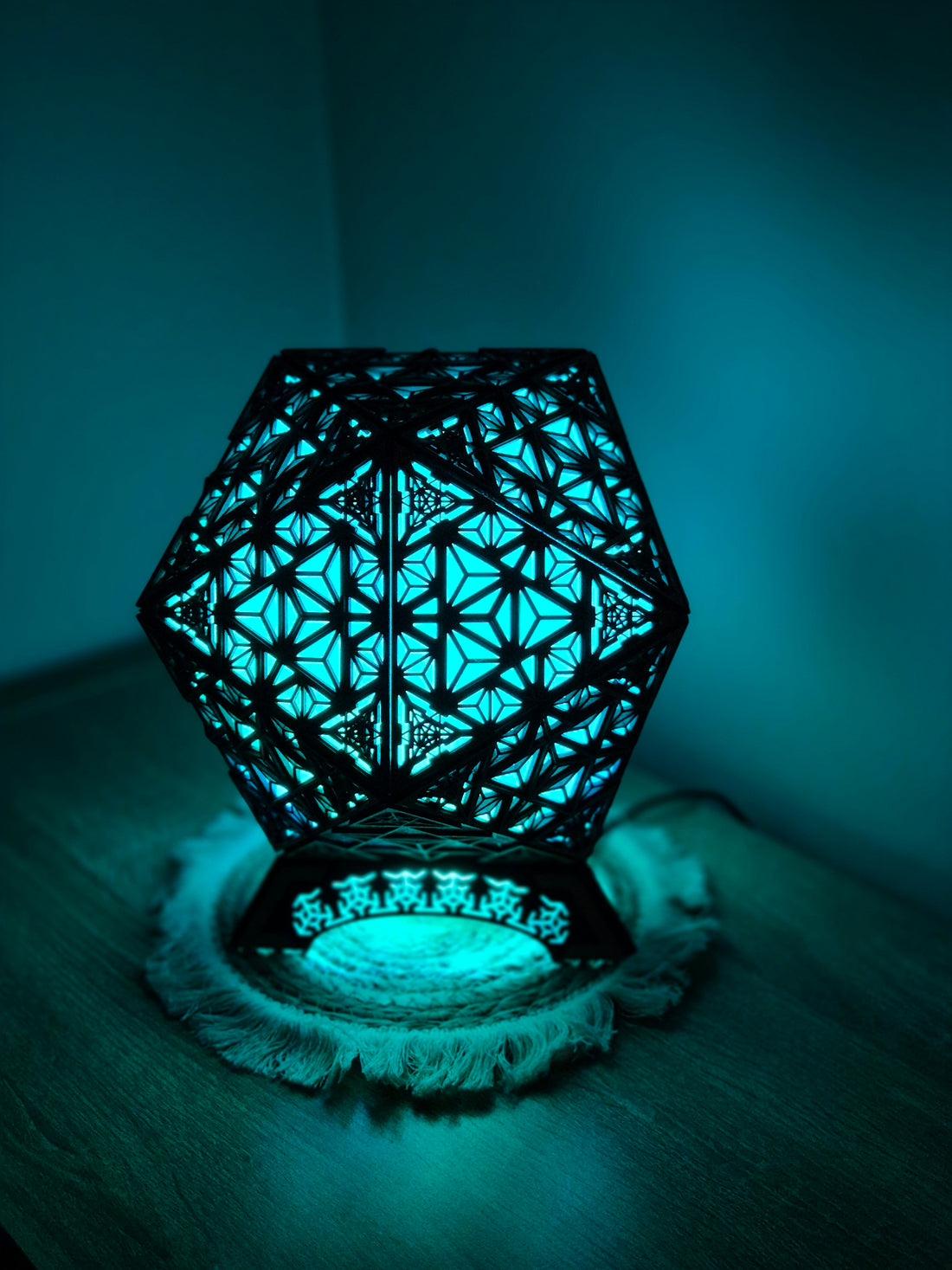 Table Lamp Merkaba Pattern LED Rainbow Colors