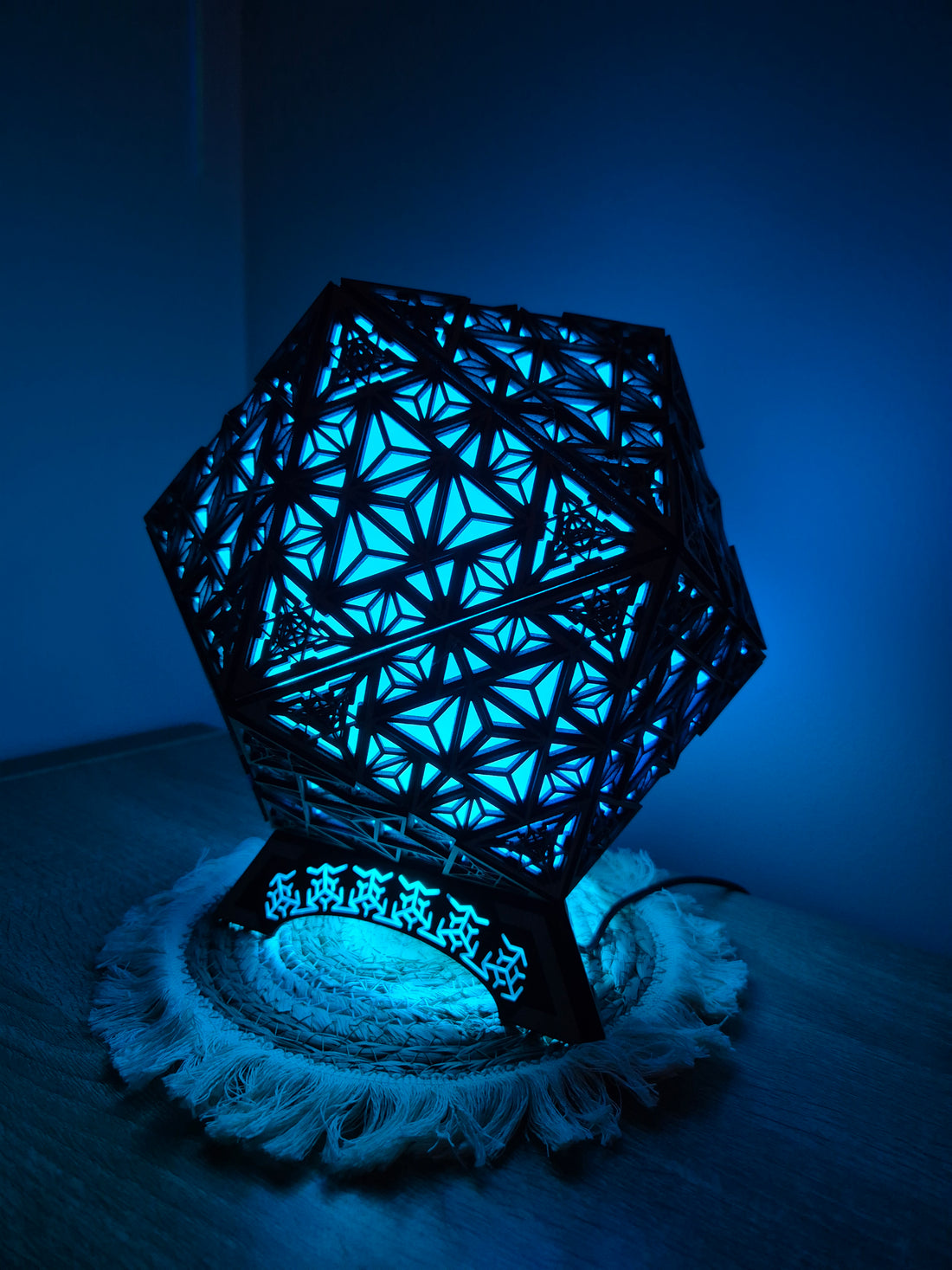 Table Lamp Merkaba Pattern LED Rainbow Colors