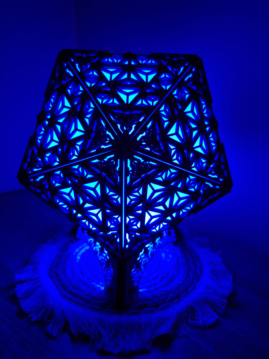 Table Lamp Merkaba Pattern LED Rainbow Colors