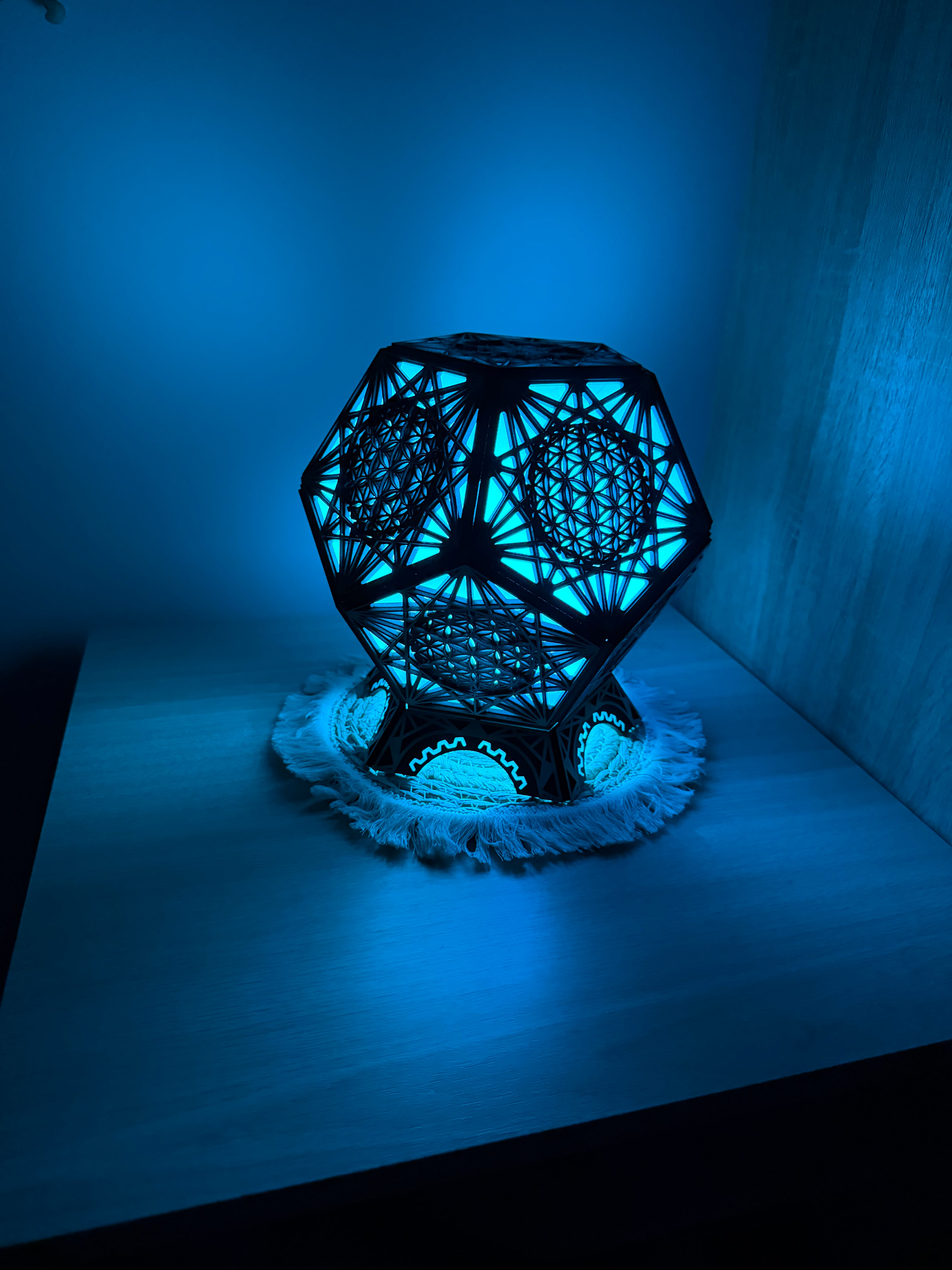 Ethereal Bloom Lamp - Flower of Life Sacred Geometry LED Light