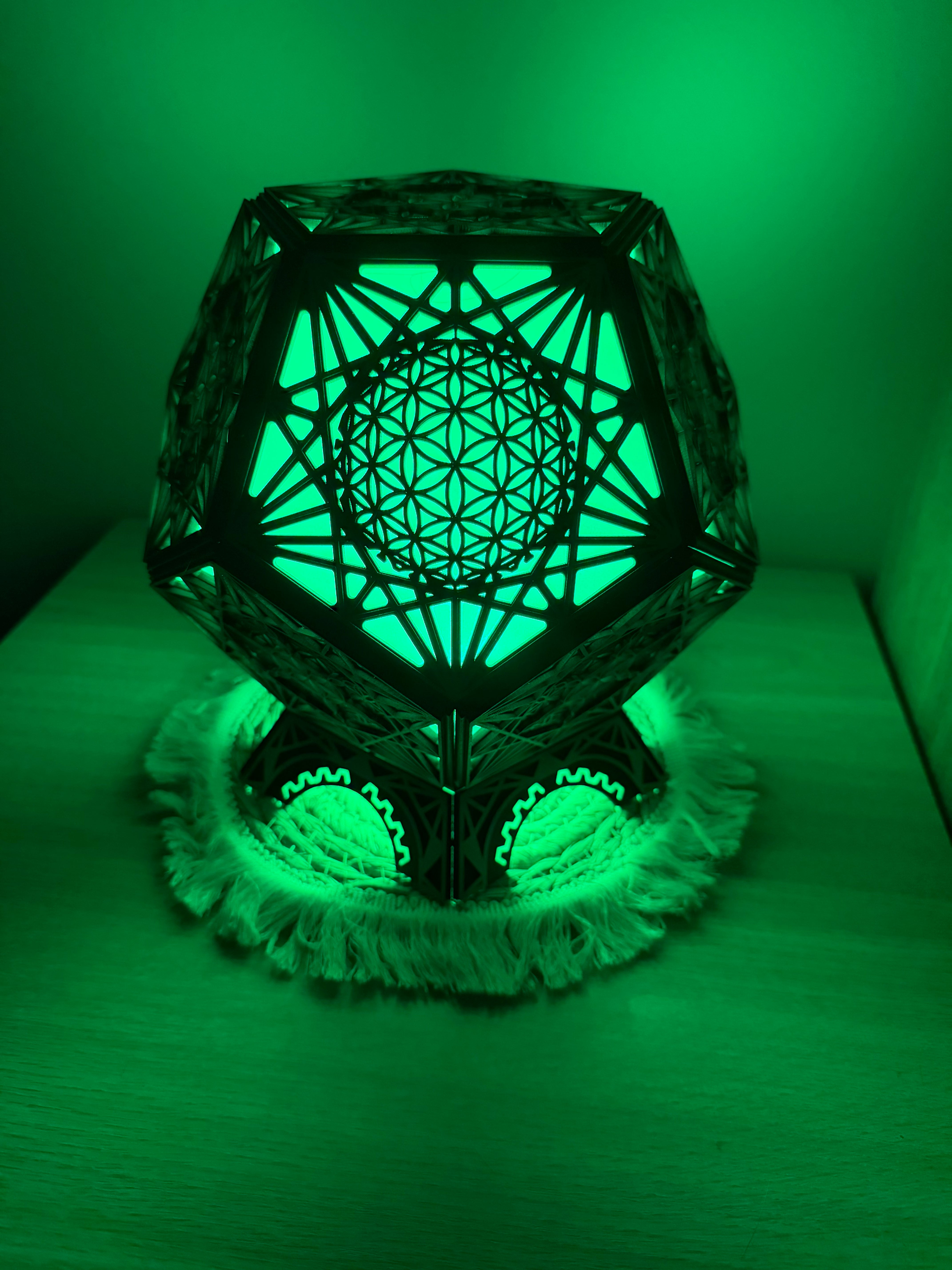 Ethereal Bloom Lamp - Flower of Life Sacred Geometry LED Light