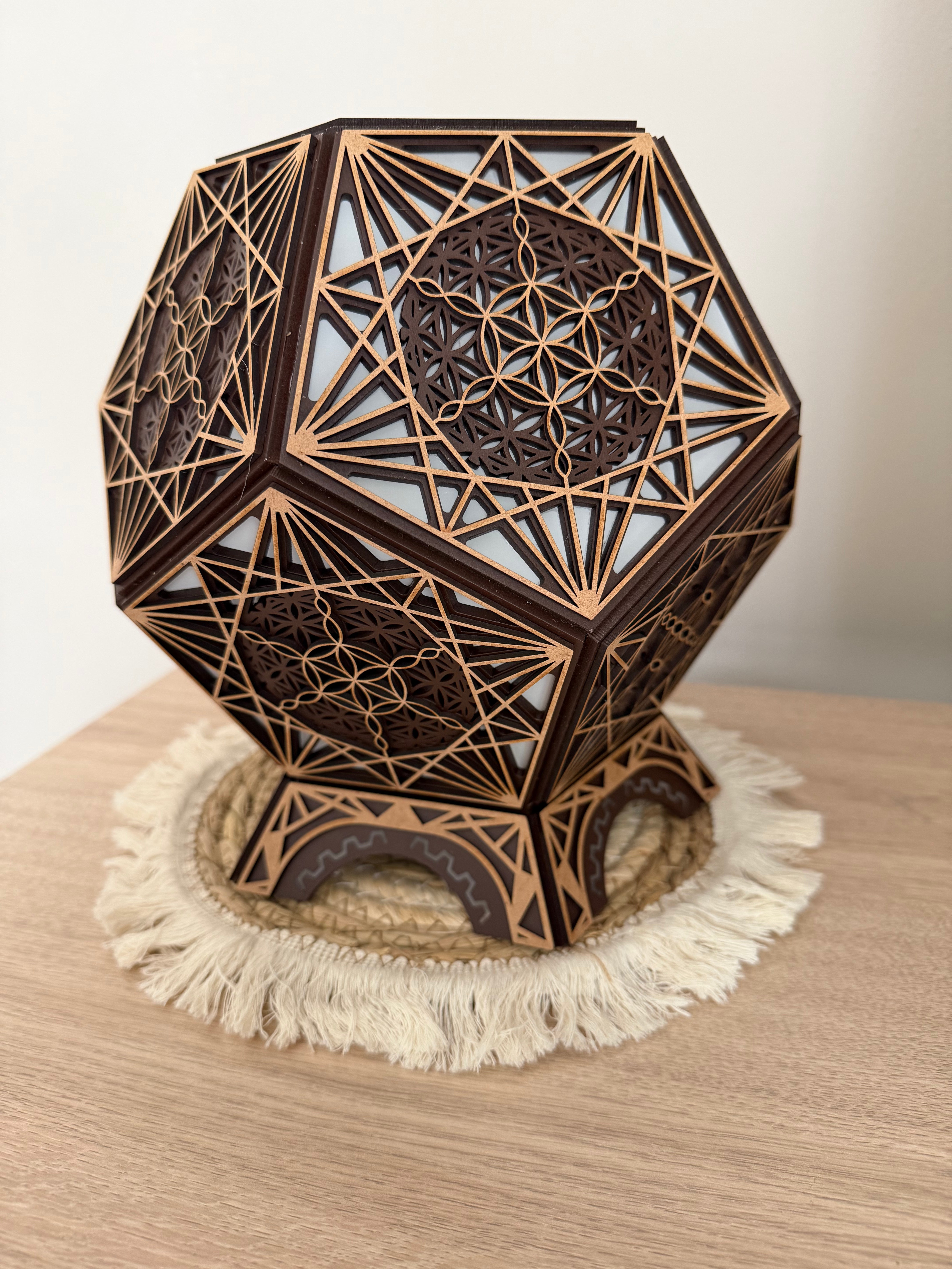 Ethereal Bloom Lamp - Flower of Life Sacred Geometry LED Light