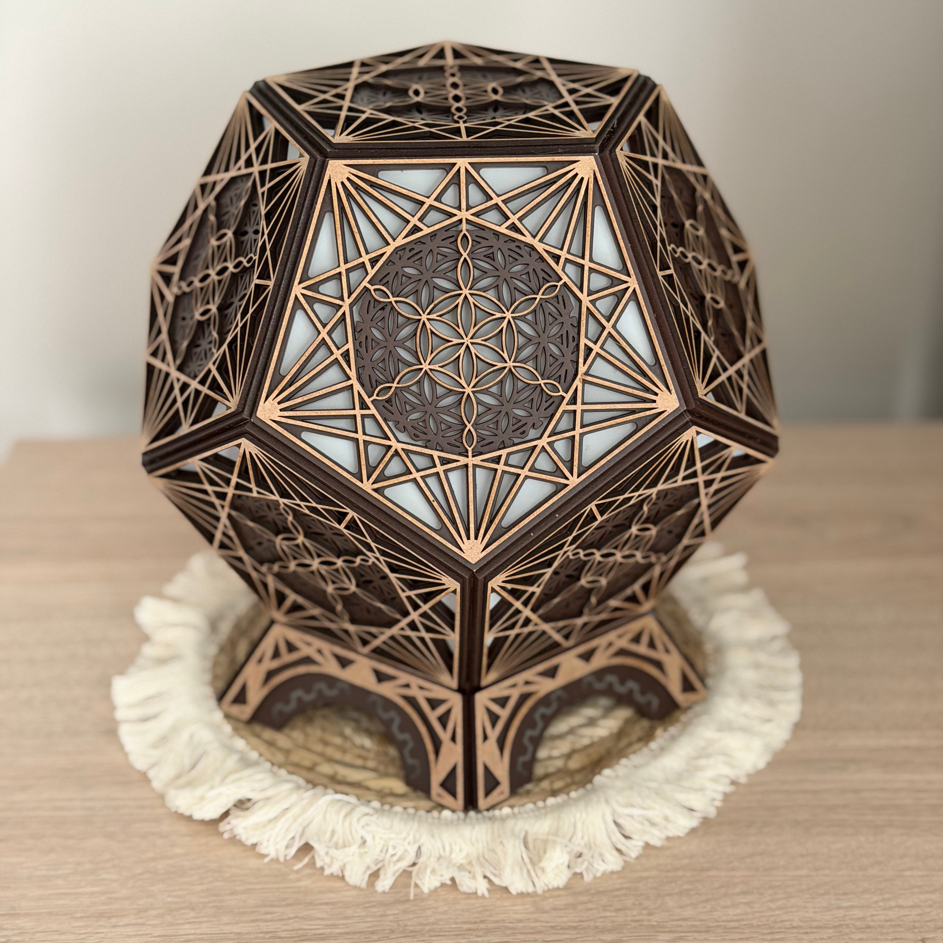 Ethereal Bloom Lamp - Flower of Life Sacred Geometry LED Light