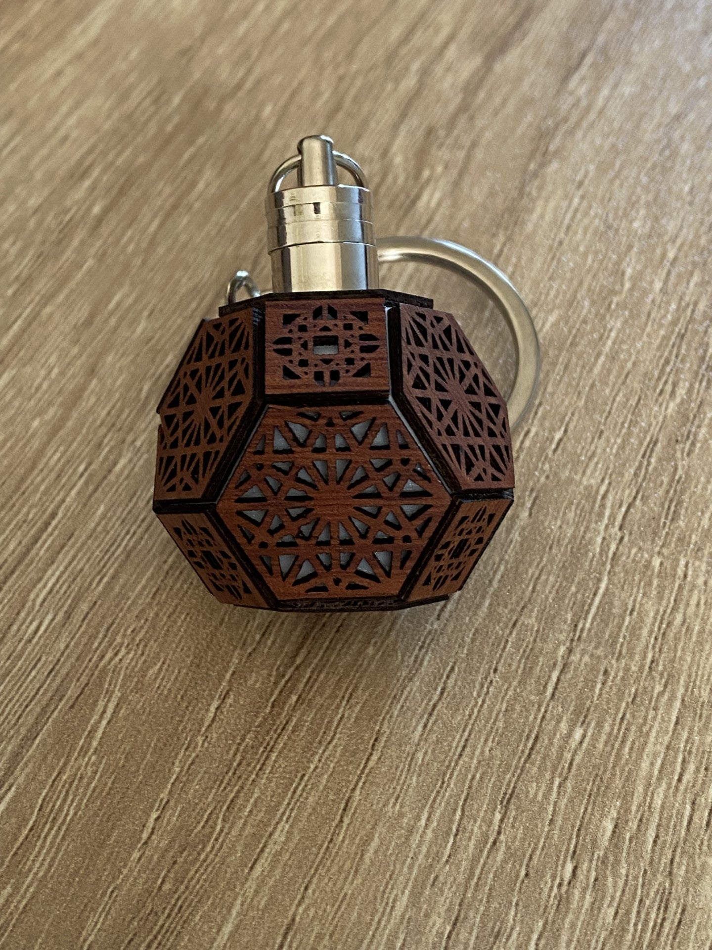 LED Key Ring Sacred Geometry Mandala Great Rhombicuboctahedron