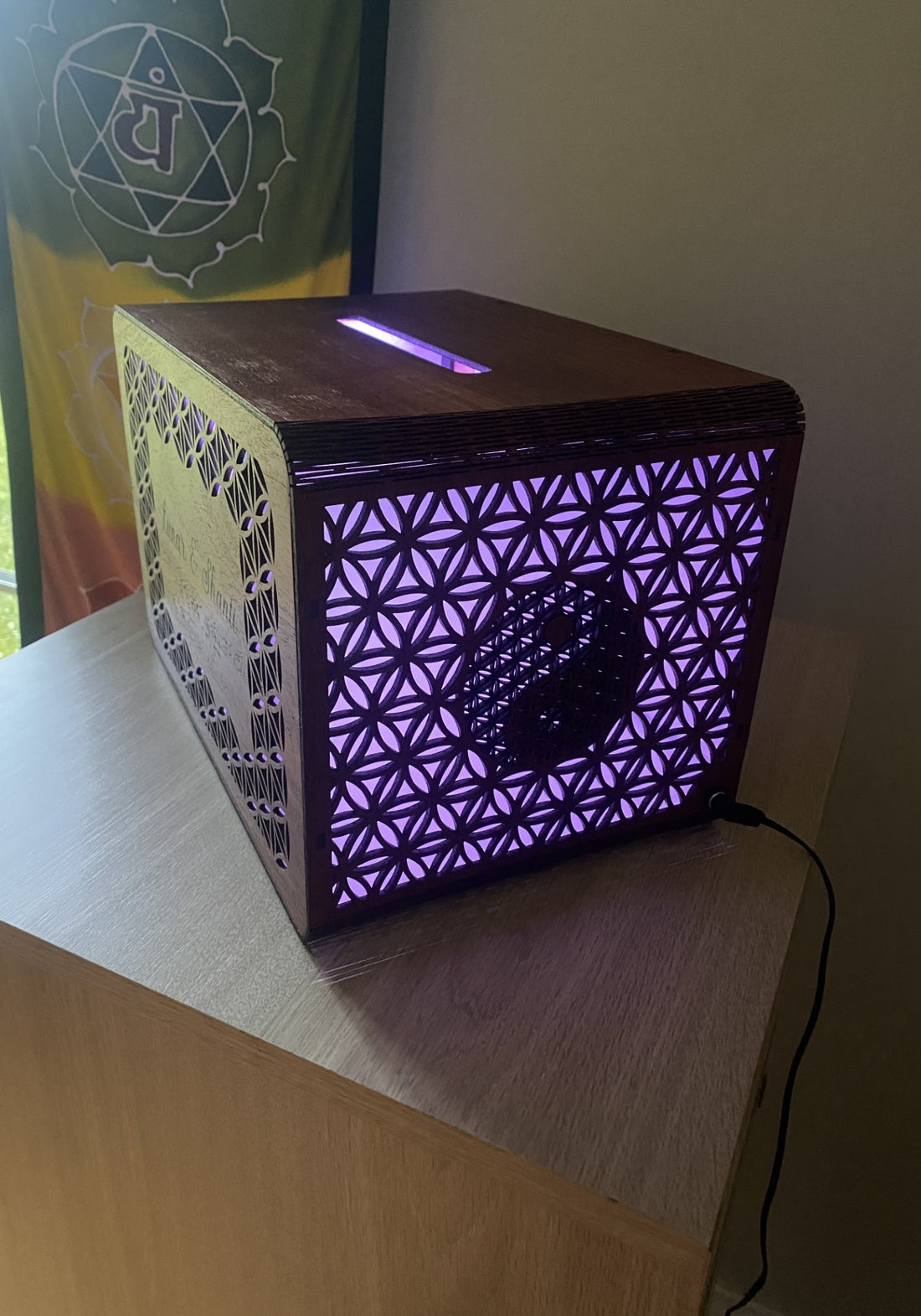 Flower of Life/Yin Yang Pattern LED Rainbow Colors