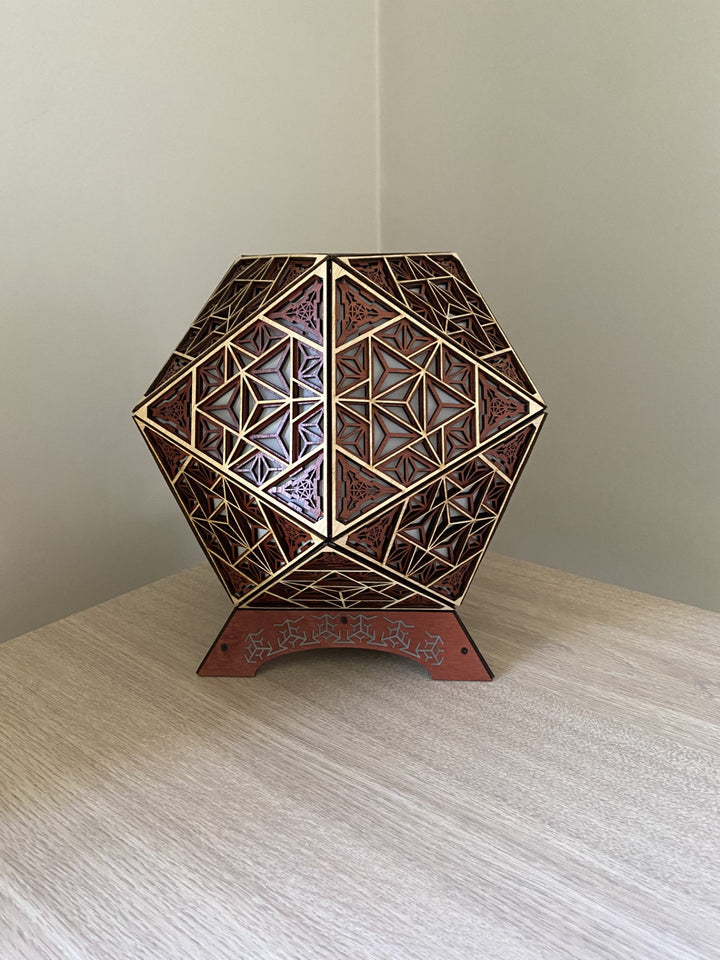 Table Lamp Merkaba Pattern LED Rainbow Colors