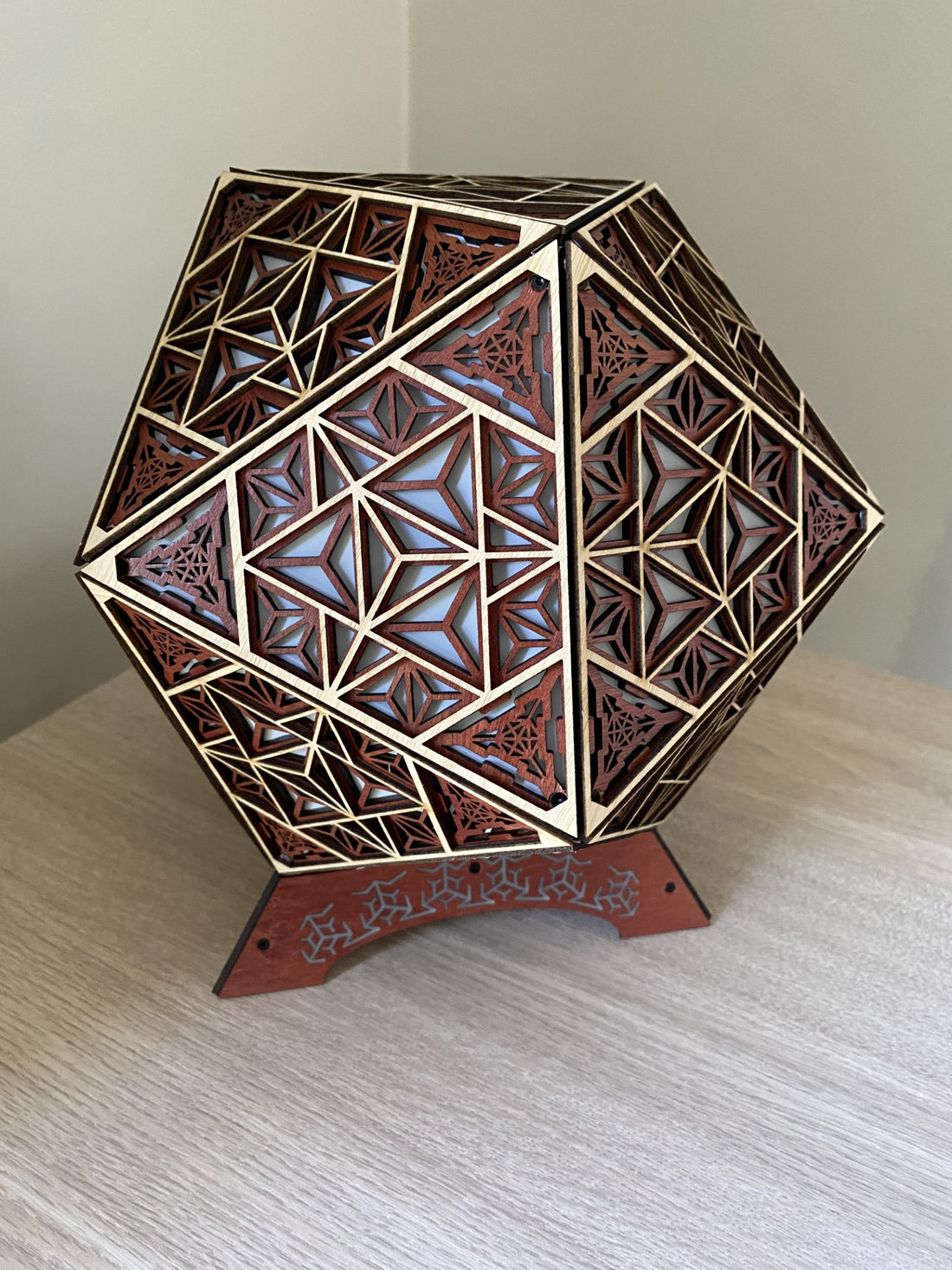 Table Lamp Merkaba Pattern LED Rainbow Colors