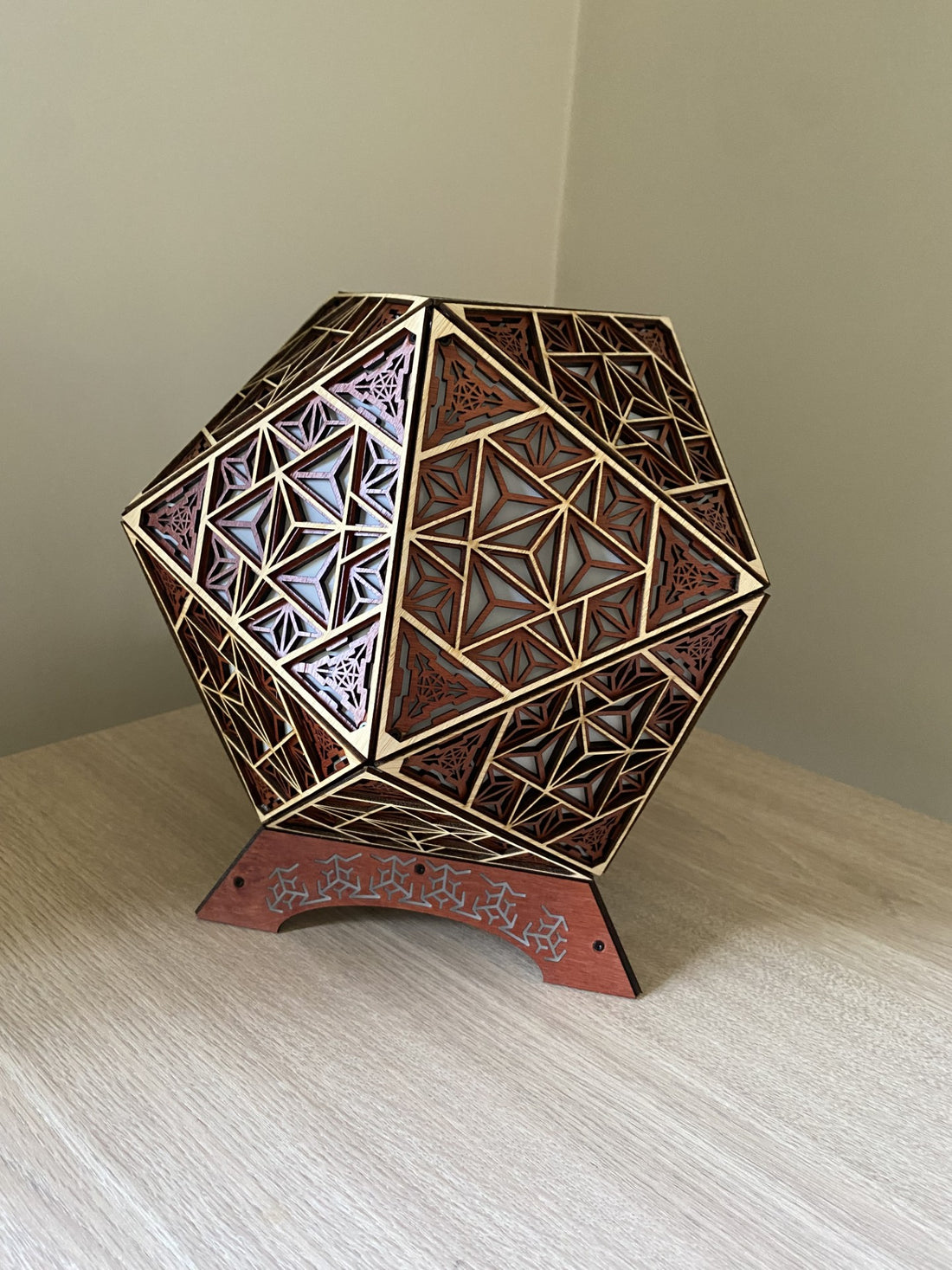 Table Lamp Merkaba Pattern LED Rainbow Colors