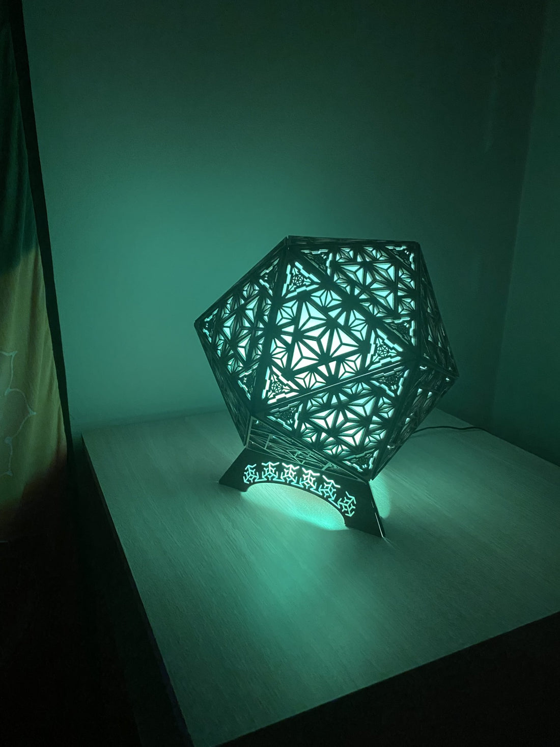 Table Lamp Merkaba Pattern LED Rainbow Colors