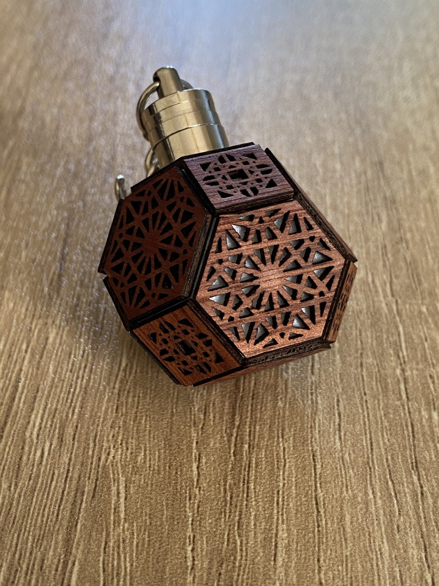 LED Key Ring Sacred Geometry Mandala Great Rhombicuboctahedron