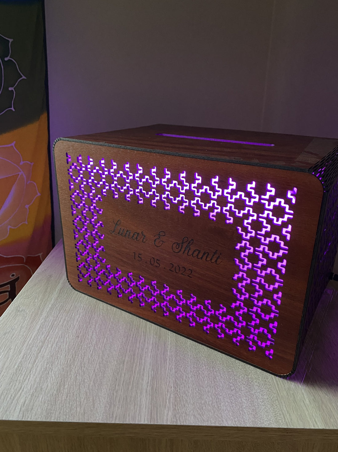 Shipibo Pattern LED Rainbow colors