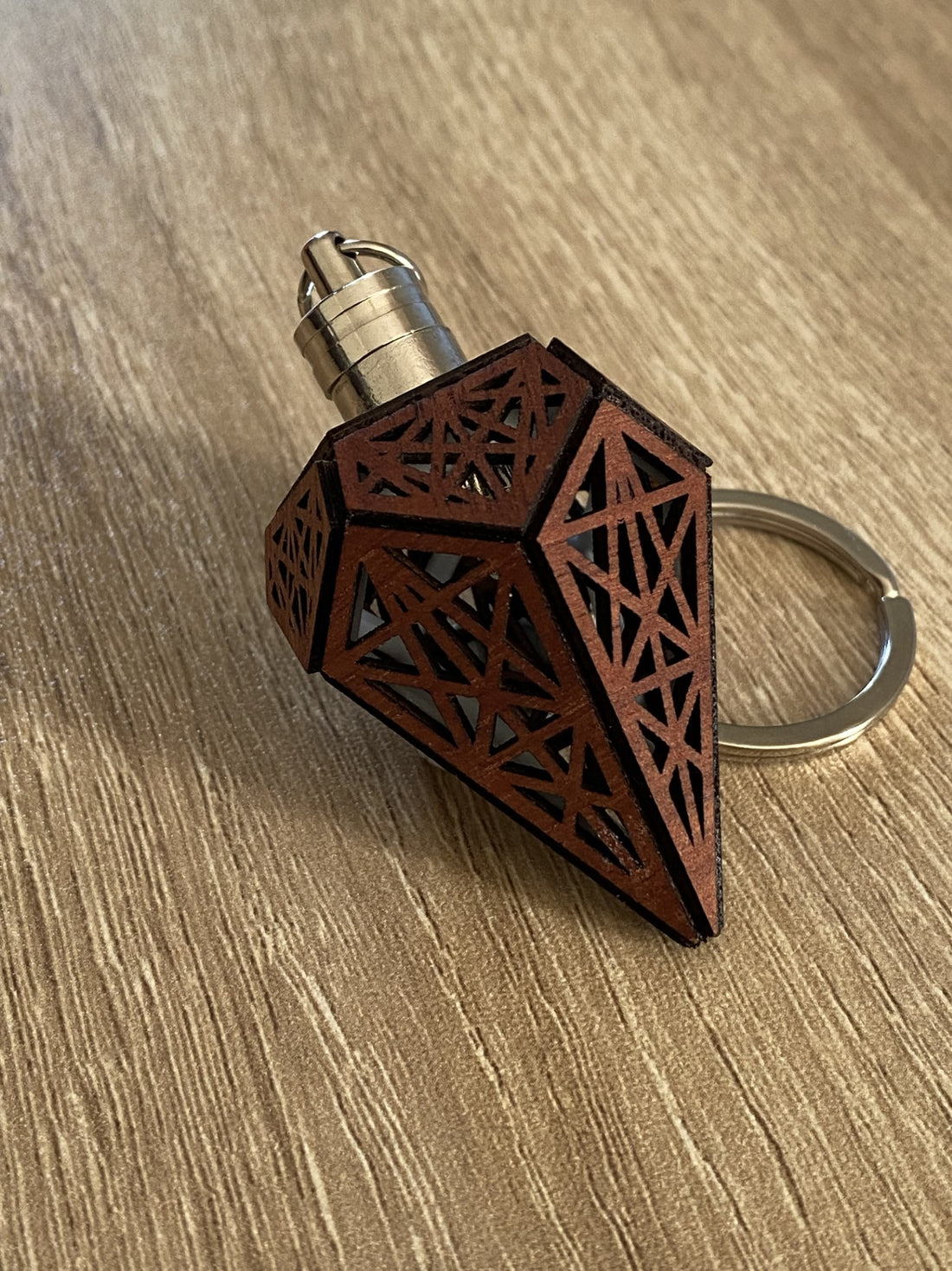 LED Key Ring Sacred Geometry Mandala Pentagonal Trapezohedron